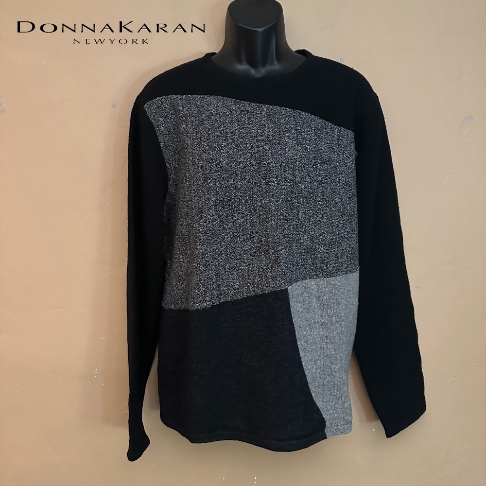 Donna Karan Lambswool Color Block Sweater Large Gently worn 100% lambswool DKNY